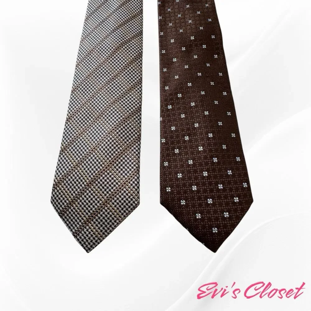 Daniel Milano Men Fashion Classic Italian  Neck Tie L. Brown Silk La Foderata